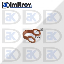 Дифтунга двойна Ø  6 х Ø  6 х 1 mm медна 